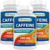 Best Naturals 3 Pack Caffeine Pills 200mg Tablets - Non Habit - Proven No Crash or Jitters - Total 360 Tablets view 1