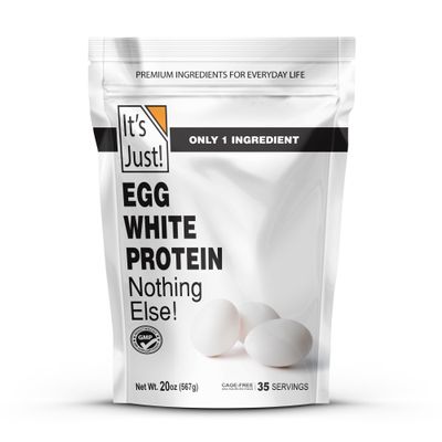 It's Just! - Egg White Protein Powder, Dried Egg Whites Protein, Meringue Ingredient, Non-GMO, USA Farms (Unflavored, 20oz)