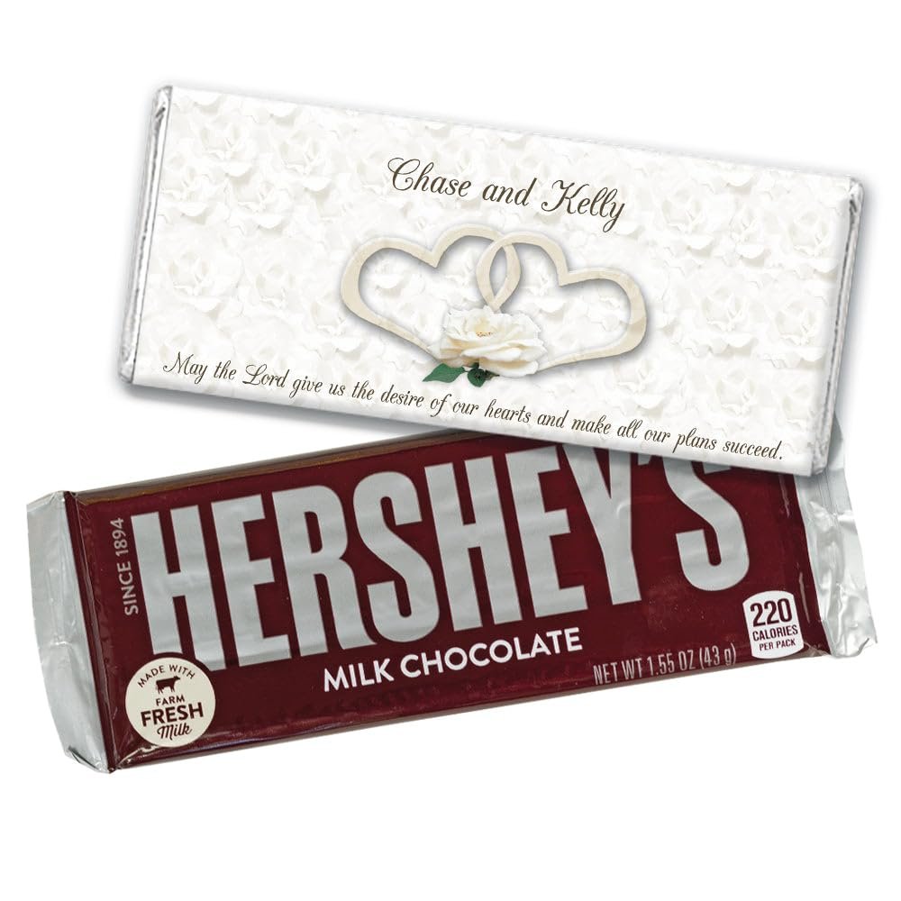 Wedding Favors for Guests 24ct Personalized Wedding Candy Chocolate Bars (24 Count)