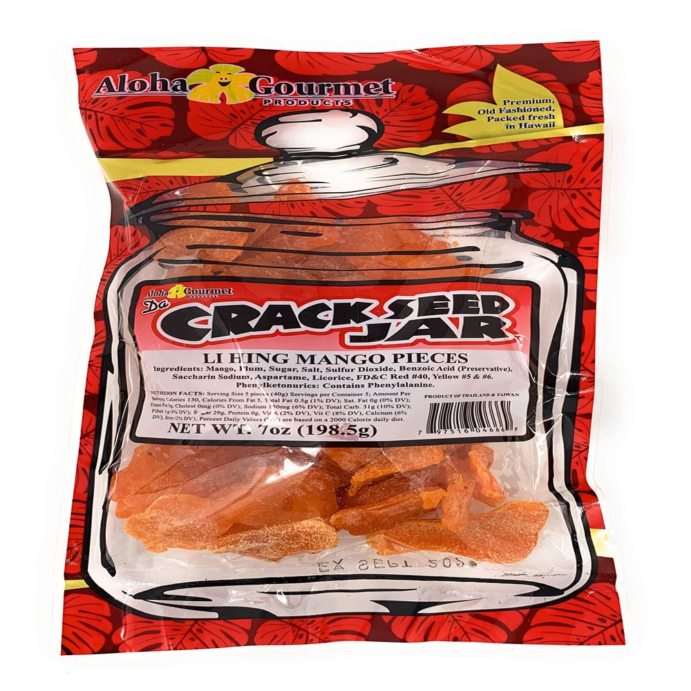 Aloha Gourmet - Da Crack Seed Jar - Li Hing Mango Pieces