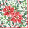 Abbott Collection 88-L-015300 Lg Beautiful Poinsettia Napkin-20PK, Green and red view 1
