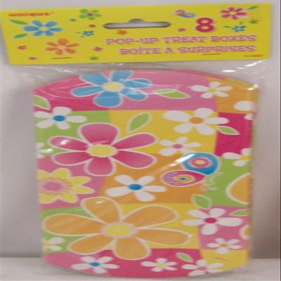 24 Treat Boxes Color Me Flowers Theme Party Supplies (Treat Boxes)