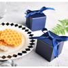 AWELL Navy Blue Gift Candy Box Bulk 2x2x2 inches with Blue Ribbon Party Favor Box,Pack of 50 view 3