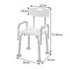 Aluminum Alloy Deluxe Edition Bath Stool Bench for Elderly, Disabled, Handicapped, Bathroom Safety Handle with Backrest view 2