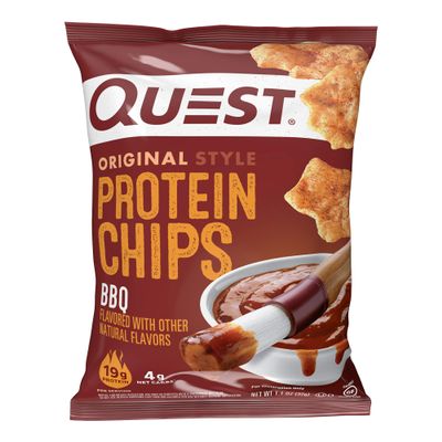Quest Nutrition BBQ Protein Chips, 19g Protein, 4g Net Carb, Gluten Free, 1.1 oz (Pack of 12)