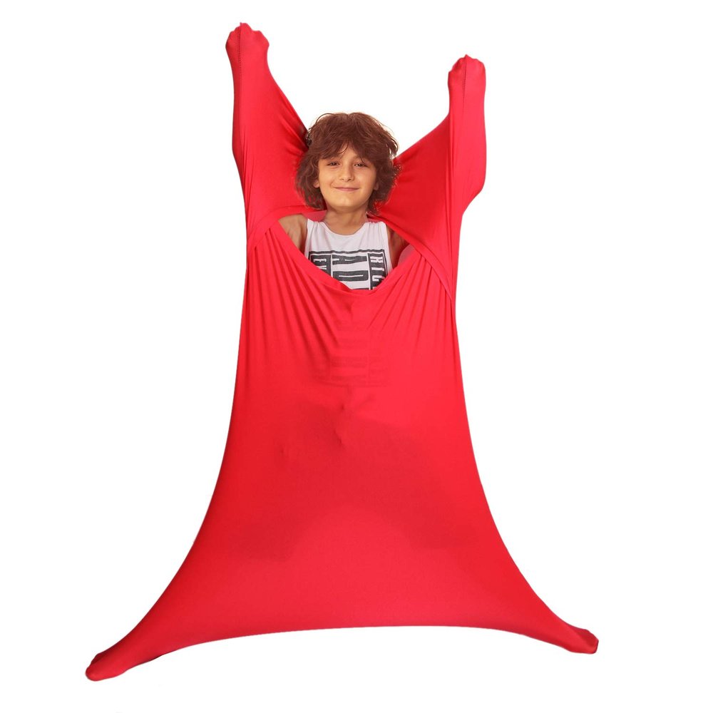 Alnkids Dynamic Movement Sensory Body Sock - Updated Version (Red, Large)
