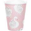 Baxter Distributing Stylish Swan Birthday Party Decorations, Pink and Gold Swan Party Supplies 9 Ounce Paper Cups, Box of 96 view 1