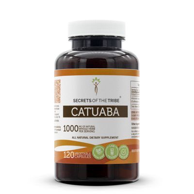 Secrets of the Tribe Catuaba 120 Capsules, 1000 mg, Wildcrafted Erythroxylum catuaba Dried Bark (120 Capsules)