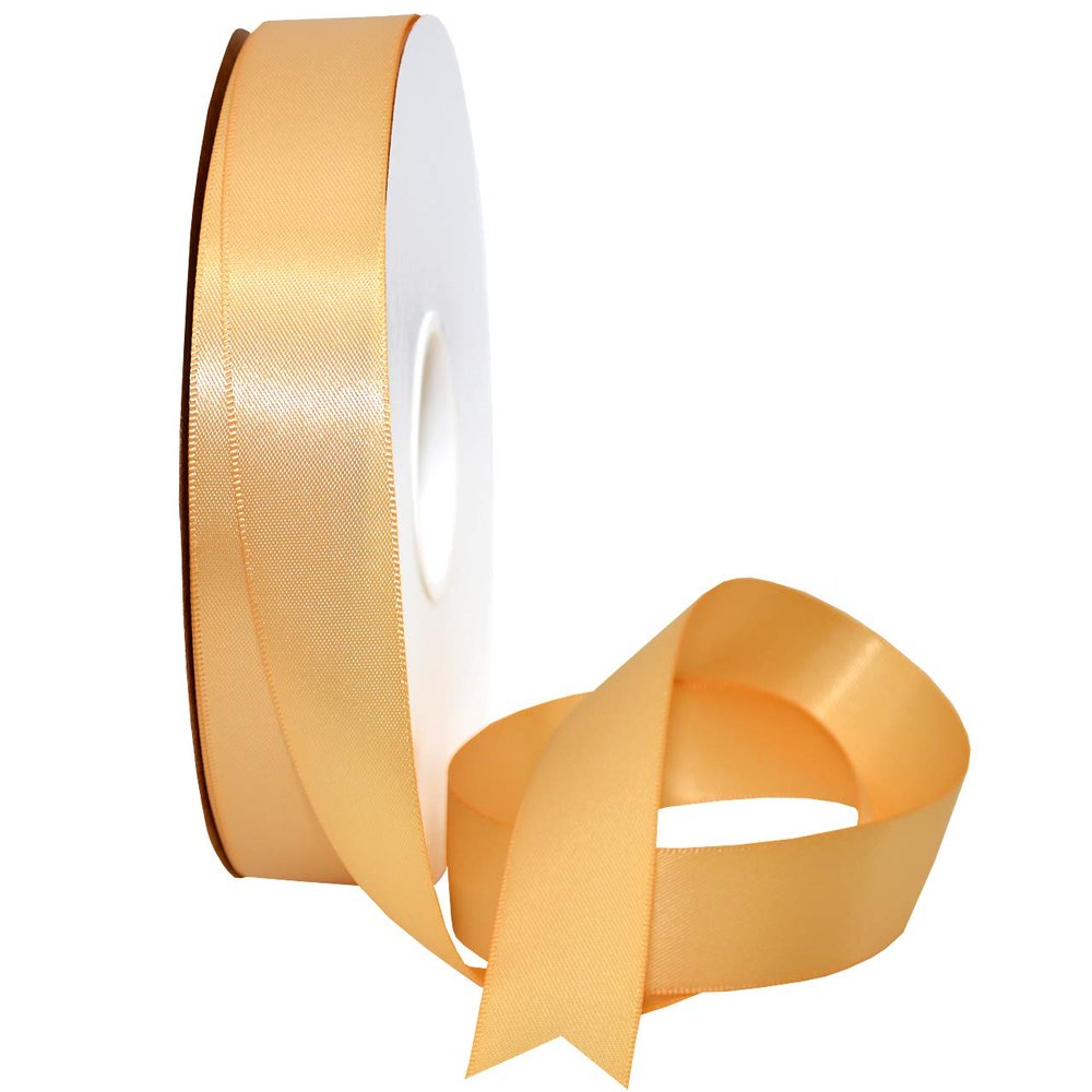 Morex Ribbon Double Face Satin Ribbon 7/8" X 50 YD Buttercup Ribbon for Gift Wrapping, Birthday Gift Cards, Satin Dress for Women, Silk Ribbons for Crafts, Wedding Gifts for Couple
