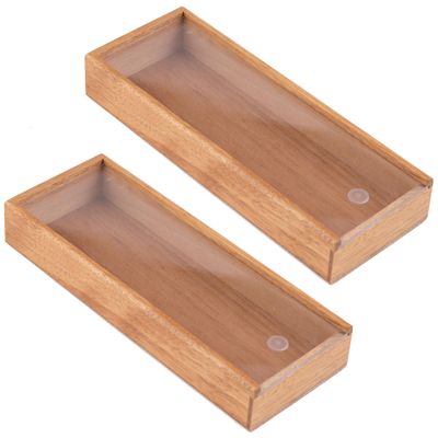 Prestige Import Group - Promotional 3 Cigar Wooden Storage Box w/Sliding Top - General Purpose Storage - 2 Pack