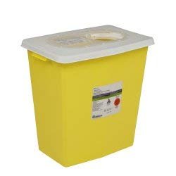 Chemotherapy Sharps Container, SharpSafety 1-Piece 17-1/2 H X 15-1/2 W X 11 D Inch 8 Gallon Yellow Hinged Lid, 8985 - Case of 10