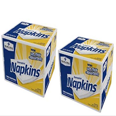 1-Ply Everyday White Napkins 11.4 x 12.5 (300 napkins x 8 packs = 2400 total napkins)