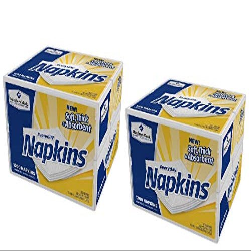 1-Ply Everyday White Napkins 11.4 x 12.5 (300 napkins x 8 packs = 2400 total napkins)