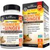 Turmeric Curcumin and Ginger Supplement - 95% Standardized Curcuminoids with BioPerine Black Pepper Extract for Ultra High Absorption - Natural Joint Support Supplement - Gluten-Free - 60 Capsules view 1