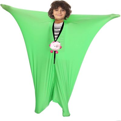 Alnkids Sensory Sock Full-Body Wrap to Relieve Stress, Hyposensitivity, Anxiety - Stretchy, Breathable Sack for Boys, Girls (Green, Medium47''LX27''W)