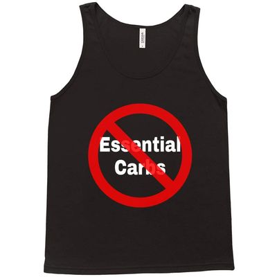 No Essential Carbs Keto Low-Carb High-Fat Diet Tank Ketogenic Humorous Black