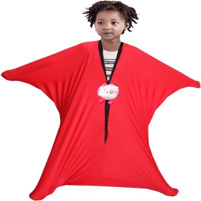 Alnkids Sensory Sock Full-Body Wrap to Relieve Stress, Hyposensitivity, Anxiety - Stretchy, Breathable Sack for Boys, Girls (Red, Medium47''LX27''W)