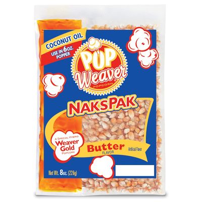 Pop Weaver Naks Pak Popcorn Portion Kits for 6 Ounce Popper, Case of 36