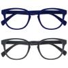 OPULIZE POP Reading Glasses for Women Men,Scratch Resistant Round Matt Frame with Spring Hinges, Blue, Grey +2.00 (Pack of 2) view 1