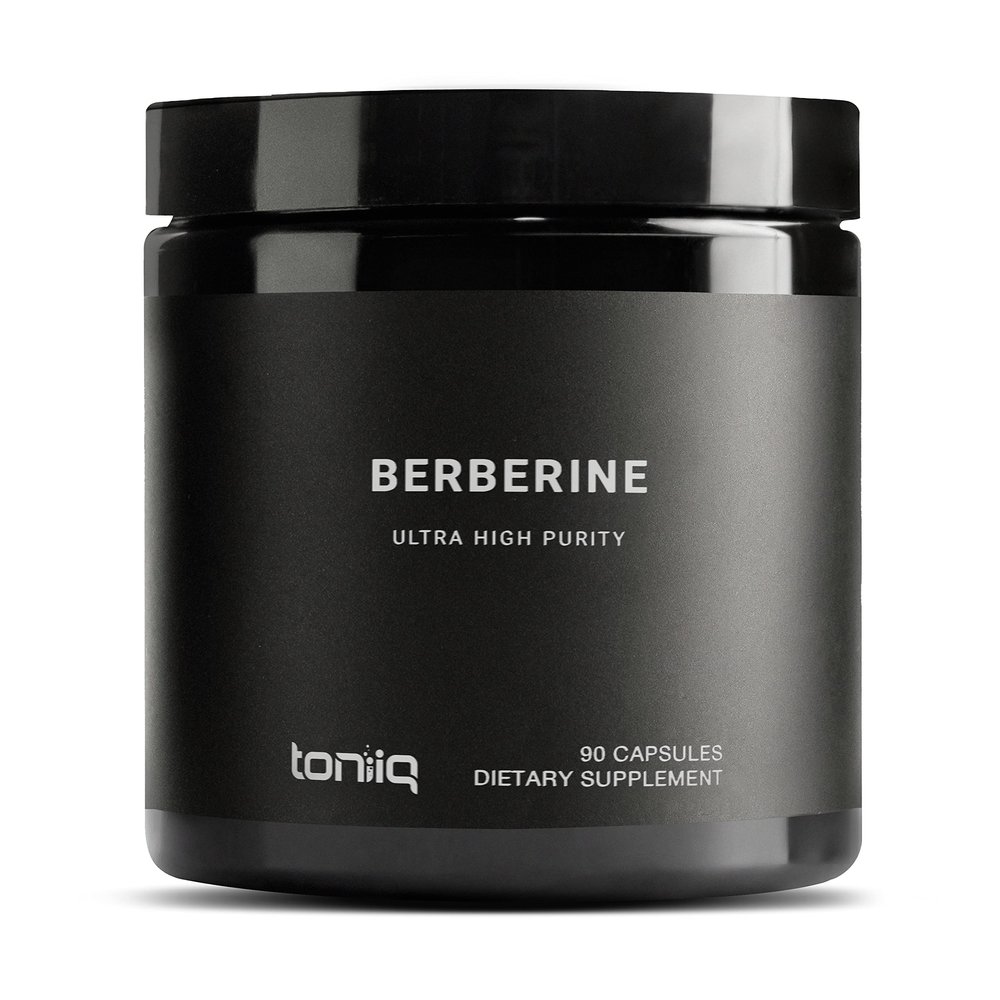 Toniiq Ultra High Strength Berberine HCl from The Himalayas - 100:1 Concentrated Extract - Lab-Tested 97% Berberine HCl - 90 Vegetarian Capsules, 500 mg per Capsule