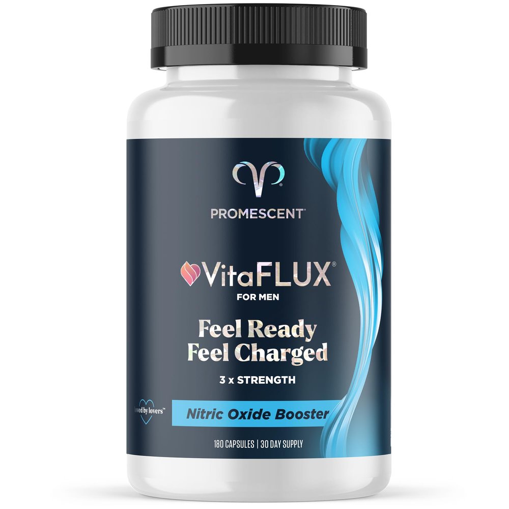 Promescent VitaFLUX Nitric Oxide Supplements for Men, Fast Acting Male Enhancing Pills for Stamina, Size & Performance, L-Arginine L-Citrulline L-Carnitine (30 Servings)