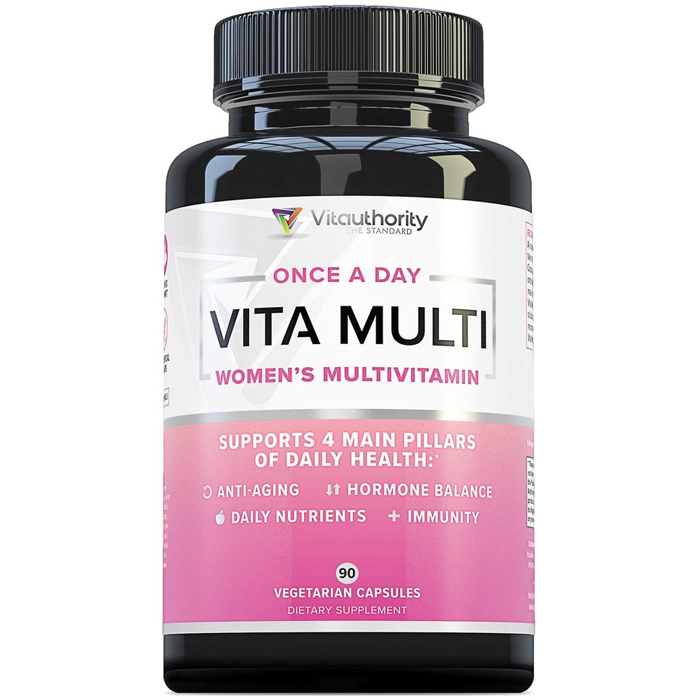 Vitauthority Multivitamin for Women Womens Daily Multi-Vitamin Supplement with DIM, Iodine, Ashwagandha Supports Youthful Complexion, Healthy Cortisol and Estrogen Balance 30 Day Supply