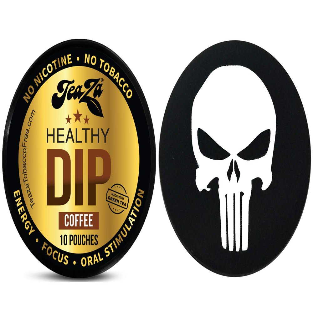 TeaZa Herbal Pouch Coffee 1 Can with DC Crafts Nation Skin Can Cover - Skull