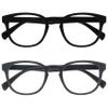 OPULIZE POP Reading Glasses for Women Men,Scratch Resistant Round Matt Frame with Spring Hinges, Black, Grey +1.50 (Pack of 2) view 1