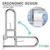 23.6 INCH Stainless Toilet Safety Rails, WochiTV Handicap Grab Bars for Elderly, Disabled Flip-Up Bathroom Grab Bar with Paper Holder,Toilet Handrails Hand Grips Handle Shower Assist Aid view 4