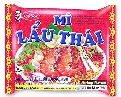 Acecook Mi Lau Thai Shrimp Instant Noodles (15 Pack, 44oz)