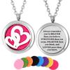 Stainless Steel Heart Aroma Aromatherapy Essential Oil Diffuser Necklace (Design 39) view 1