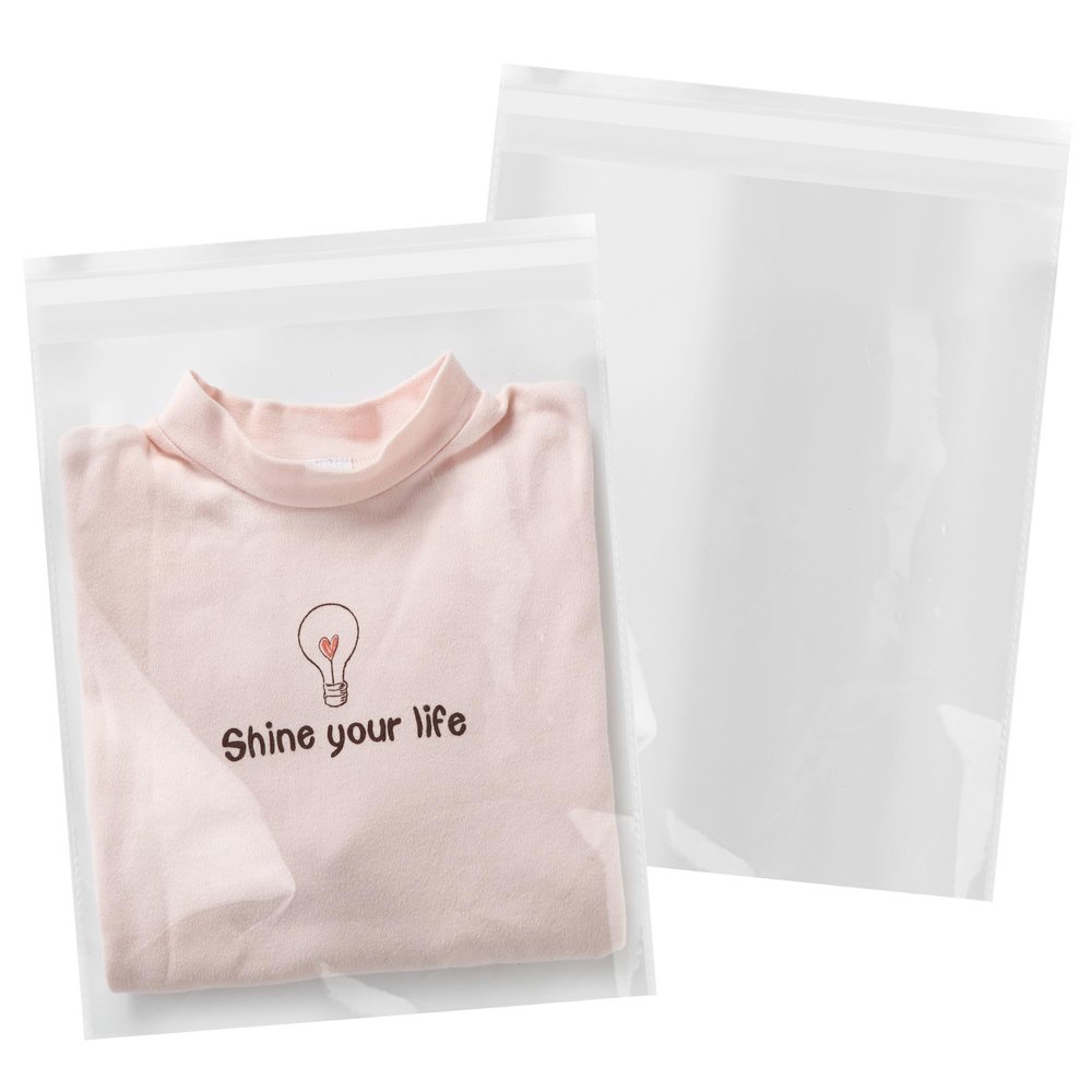 iMailer - 1000 Pack - 11" x 14" Self Sealing Cellophane Bags- Large Clear Cello Plastic Poly Bags for Prints, Photos, Documents, Clothing, T-Shirt