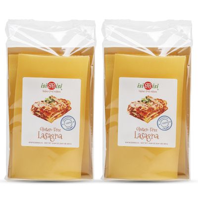 isiBisi Gluten-Free Lasagna Pasta, 2-Pack - Vegan, Non-GMO, Made in Italy (10.69 oz.)