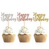 Donoter 48 Pcs Glitter Happy Birthday Cupcake Toppers Cake Picks for Birthday Party Decoration Supplies view 1