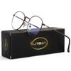 Kursan Round Blue Light Glasses for Women Men Retro Circle Metal Frame Clear Lens Eyeglasses (Copper) view 4