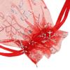 100pcs Christmas Snowflake Organza Gift Bags Wedding Favor Bags Jewellery Pouches Goody Bags for Xmas Wrapping - Red, 7 x 9cm view 3