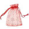 100pcs Christmas Snowflake Organza Gift Bags Wedding Favor Bags Jewellery Pouches Goody Bags for Xmas Wrapping - Red, 7 x 9cm view 4