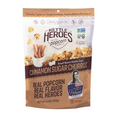 Kettle Heroes, Cinnamon Sugar Churros Kettle Corn 5 Oz.