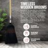 Handmade Amish Corn Broom with Wooden Handle  57" Heavy Duty Broom for Courtyard, Lobby & Market, 100% Corn Fill Straw Broo'm, 4 Sews Indoor & Outdoor Bristle for Sweeping - Black view 2