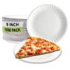 [1000 Count] White Heavy Duty Disposable Paper Plates 9-Inch by EcoQuality - Perfect for Parties, BBQ, Catering, Office, Event's, Pizza, Restaurants, Recyclable, Compostable, Coated and Microwave Safe view 1