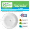 [1000 Count] White Heavy Duty Disposable Paper Plates 9-Inch by EcoQuality - Perfect for Parties, BBQ, Catering, Office, Event's, Pizza, Restaurants, Recyclable, Compostable, Coated and Microwave Safe view 2