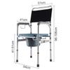 Bedside Commodes for Adults Bathroom Shower Chair Commode Chair Height Adjustable Safety Frame Rails for Elderly Seniors, Disabled, Handicapped Max.150kg view 4