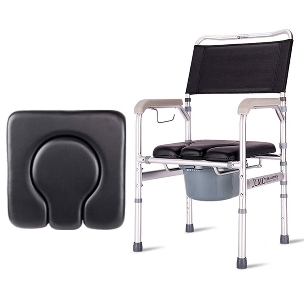 Bedside Commodes for Adults Bathroom Shower Chair Commode Chair Height Adjustable Safety Frame Rails for Elderly Seniors, Disabled, Handicapped Max.150kg