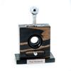 Bey-Berk Personalized Ebony Wood Tabletop Guillotine Cigar Cutter with Drawer for Cuttings, Stainless Steel Blade