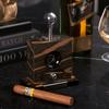 Bey-Berk Personalized Ebony Wood Tabletop Guillotine Cigar Cutter with Drawer for Cuttings, Stainless Steel Blade view 2