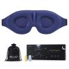 MZOO Luxury Sleep Eye Mask for Side Sleeper Men Women, Zero Eye Pressure 3D Sleeping Mask, Light Blocking Patented Design Night Blindfold, Soft Eye Shade Cover for Travel, Blue view 1