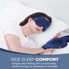 MZOO Luxury Sleep Eye Mask for Side Sleeper Men Women, Zero Eye Pressure 3D Sleeping Mask, Light Blocking Patented Design Night Blindfold, Soft Eye Shade Cover for Travel, Blue view 3