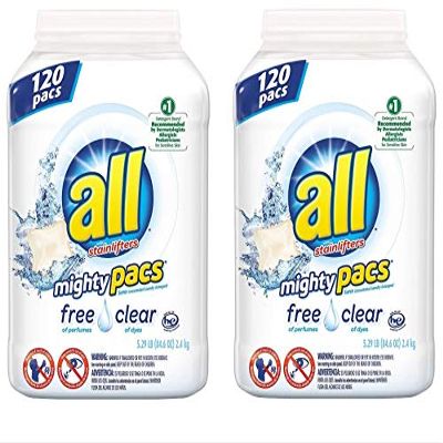 2 Count Product of Mighty Pacs Free & Clear Laundry Detergent (120 ct.) - Laundry Detergents [Bulk Savings]