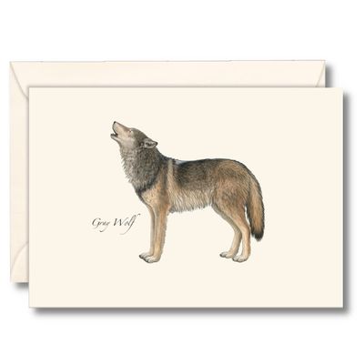 Earth Sky + Water - Gray Wolf Notecard Set - 8 Blank Cards with Envelopes