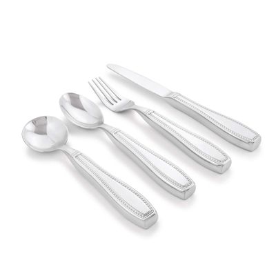 Weighted 7 oz Eating Utensils by Celley, 4pc Stainless Steel Knife Fork Spoon Set for Tremors